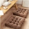 Brown Floor Cushion Pair