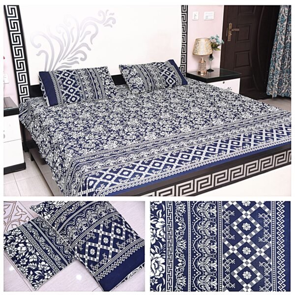 Crystal Cotton Blue Bed sheet