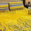 Gul ahmed Yellow Cotton Bedsheet