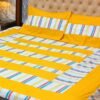 Machine Embroidery Yellow Bedsheet