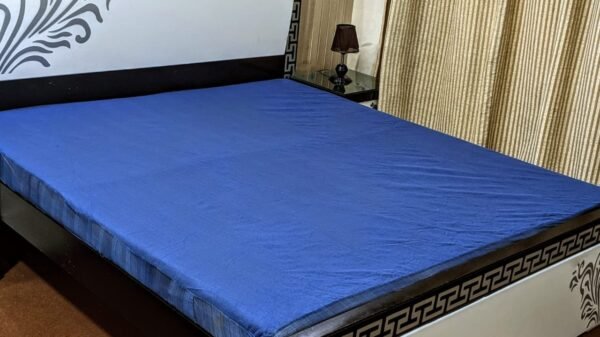 Plain Water Proof Blue Mattress Cover