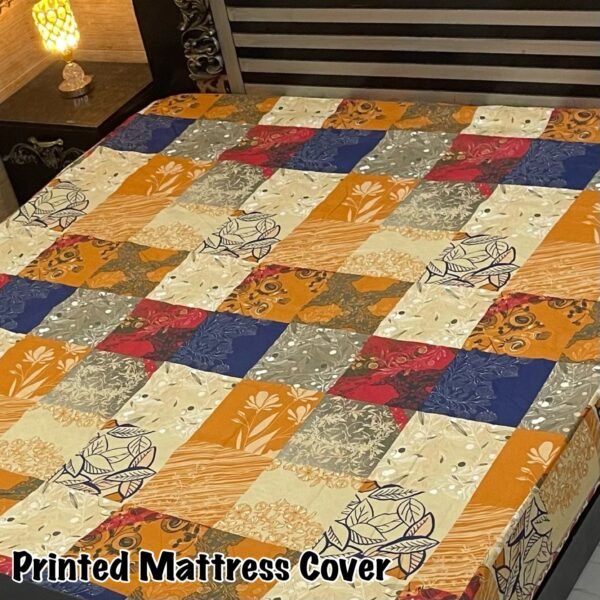 Printed Water Proof Yellow Shaded Mattress Cover