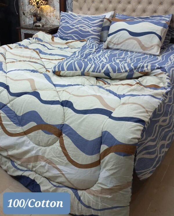 Pure Cotton 6PC Blue Comforter Set