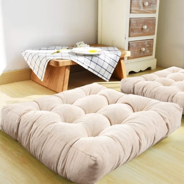 White Tone Floor Cushion Pair